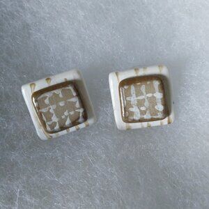 Kd Spring Fashion Pierced Earrings Vintage 90s Lucite Designer Art Deco Designer